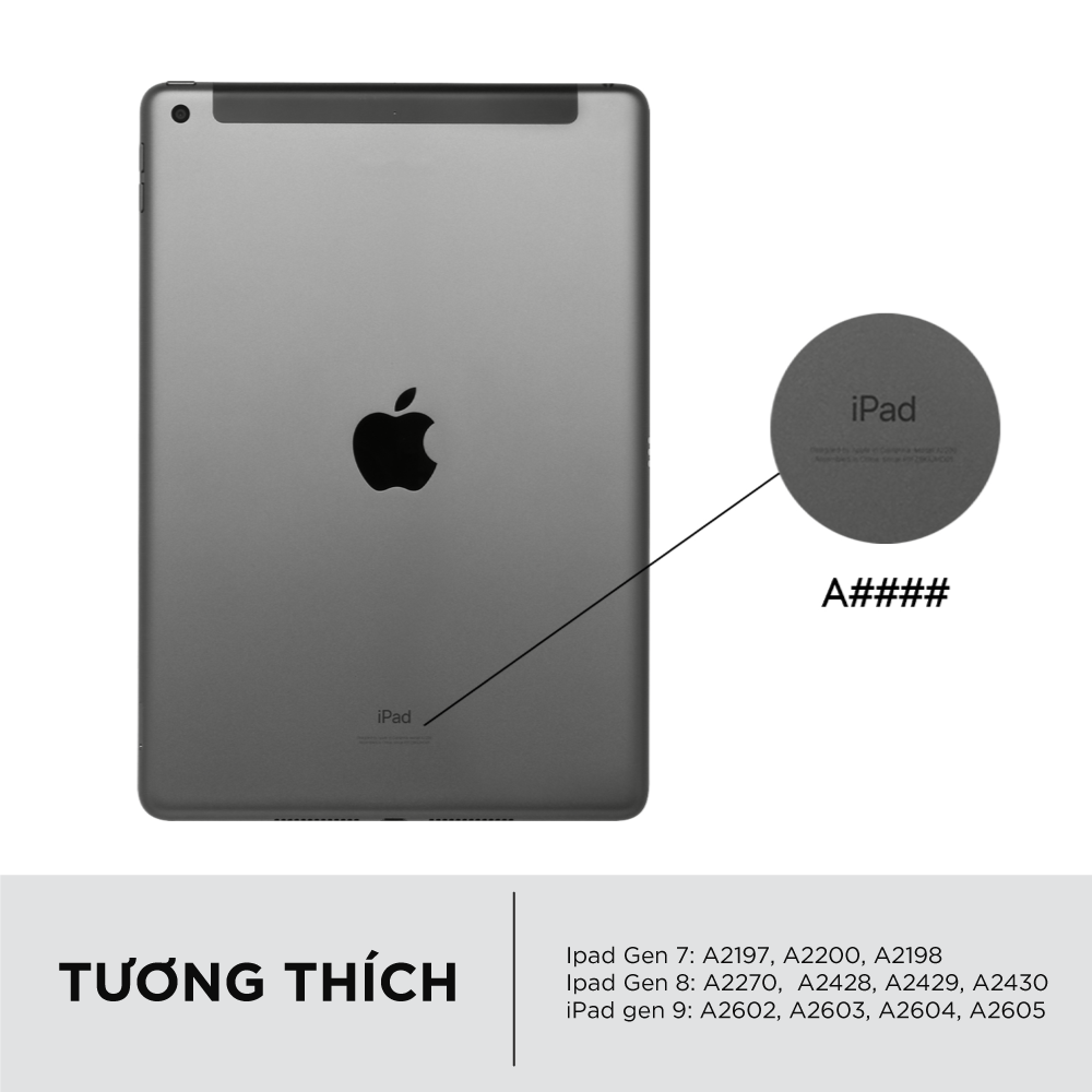 Bao da kèm bàn phím Logitech Combo Touch iPad Gen 7, Gen 8, Gen 9 (10.2 Inch) - Trackpad to, có thể tháo rời - Hàng chính hãng
