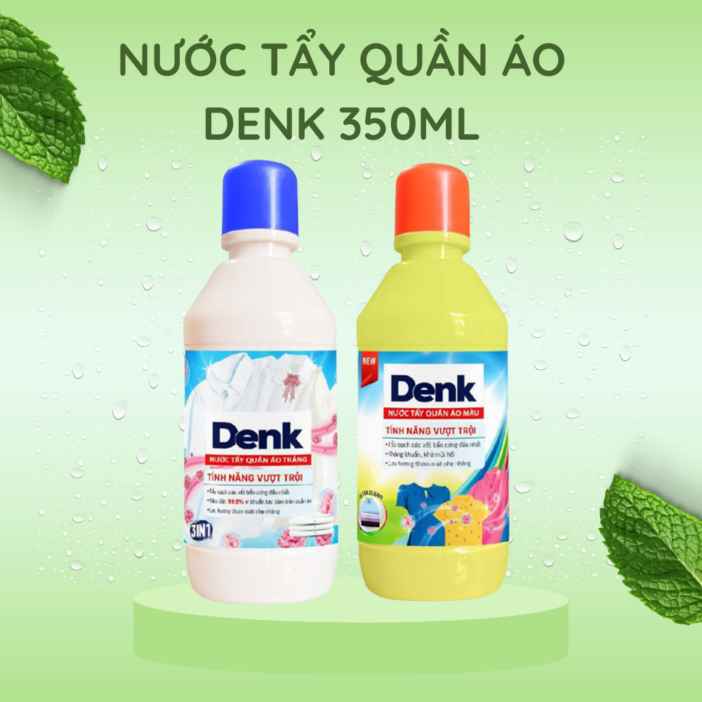 Nước tẩy trắng mốc quần áo Denkclin 350ml thế hệ mới mùi hoa quả cực thơm