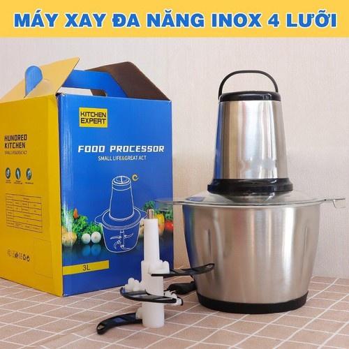 Xay Thịt Inox 304 Dung Tích 2L Công Suất Mạnh Mẽ Tiện Lợi 4 Lưỡi Dao Bằng Thép