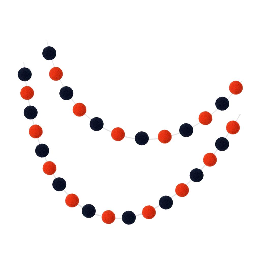 2 Meters 30pcs Wool Felt Pom Pom Balls Garland Hanging Decorations