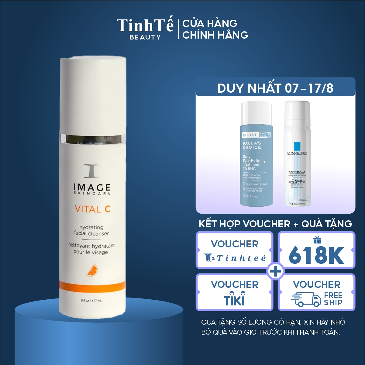 Sữa rửa mặt dưỡng ẩm phục hồi da Image Skincare Vital C Hydrating Facial Cleanser 177ml