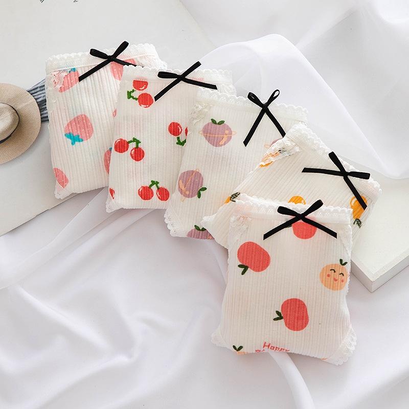Quần lót nữ cotton kháng khuẩn họa tiết hoa quả dễ thương QLN024