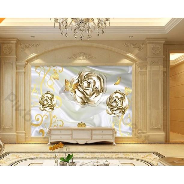 Tranh dán tường Hoa tường trang sức sang trọng, tranh dán tường 3d hiện đại MS676051