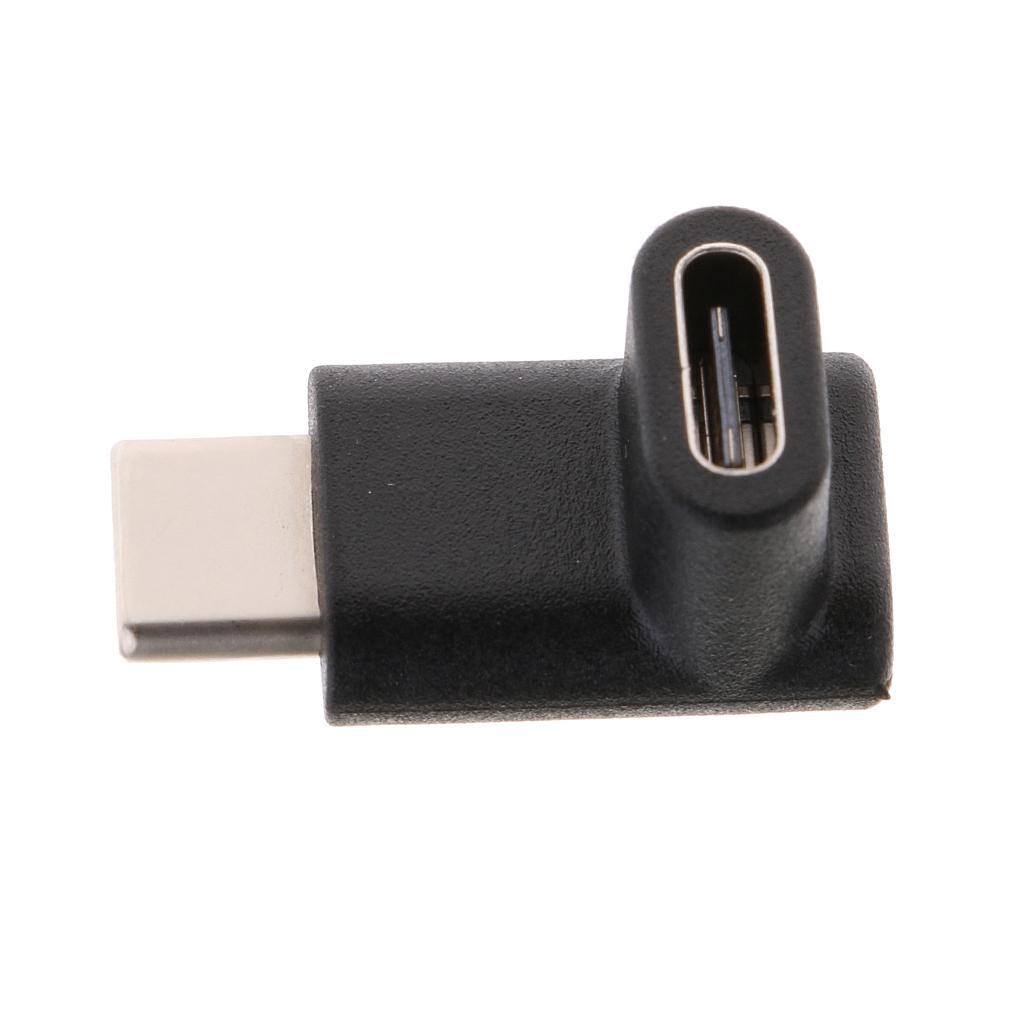 2Pcs USB 3.1 90Degree Type C Right Angle Adapter Male to Female Plug
