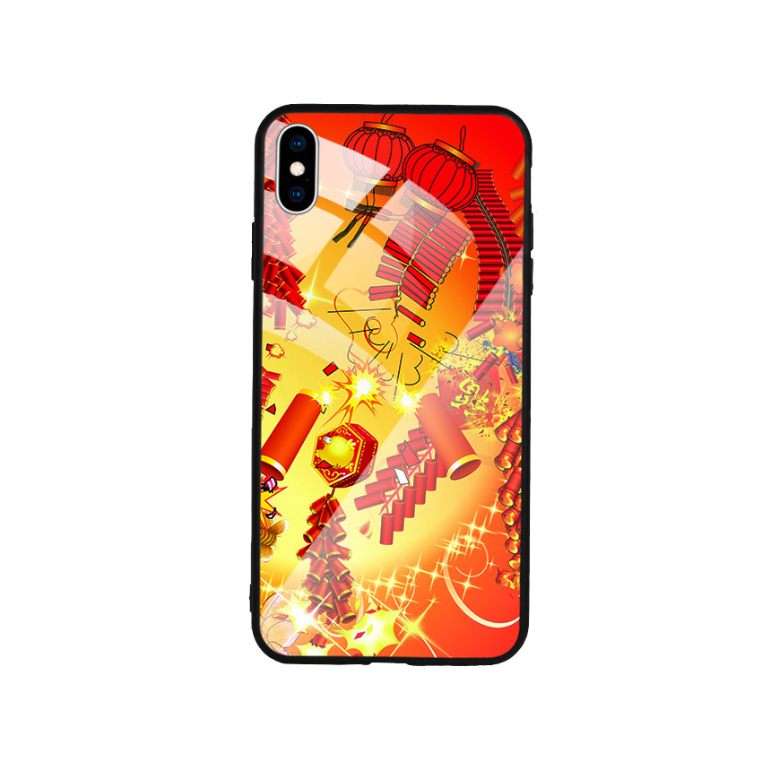 Ốp Lưng Kính Cường Lực cho điện thoại Iphone Xs Max - Firework 02