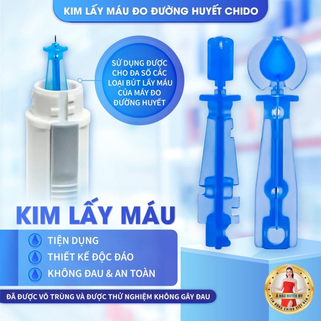 Que Thử Đường Huyết CHIDO GLS - 79 Tặng Kèm Kim Lấy Máu, Hộp 50 que