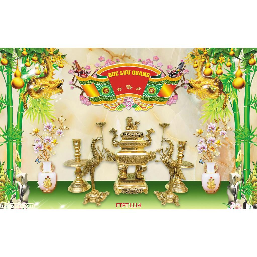 Tranh dán tường Tranh phòng thờ sức khỏe tài lộc, Tranh dán tường 3d hiện đại