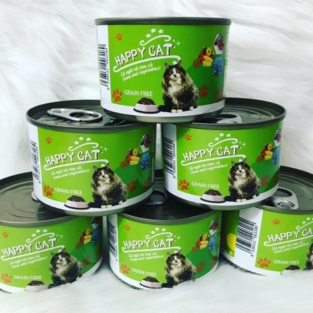 Pate HAPPY CAT LON 160Gr, Pate Siêu Dinh Dưỡng Cho Mèo