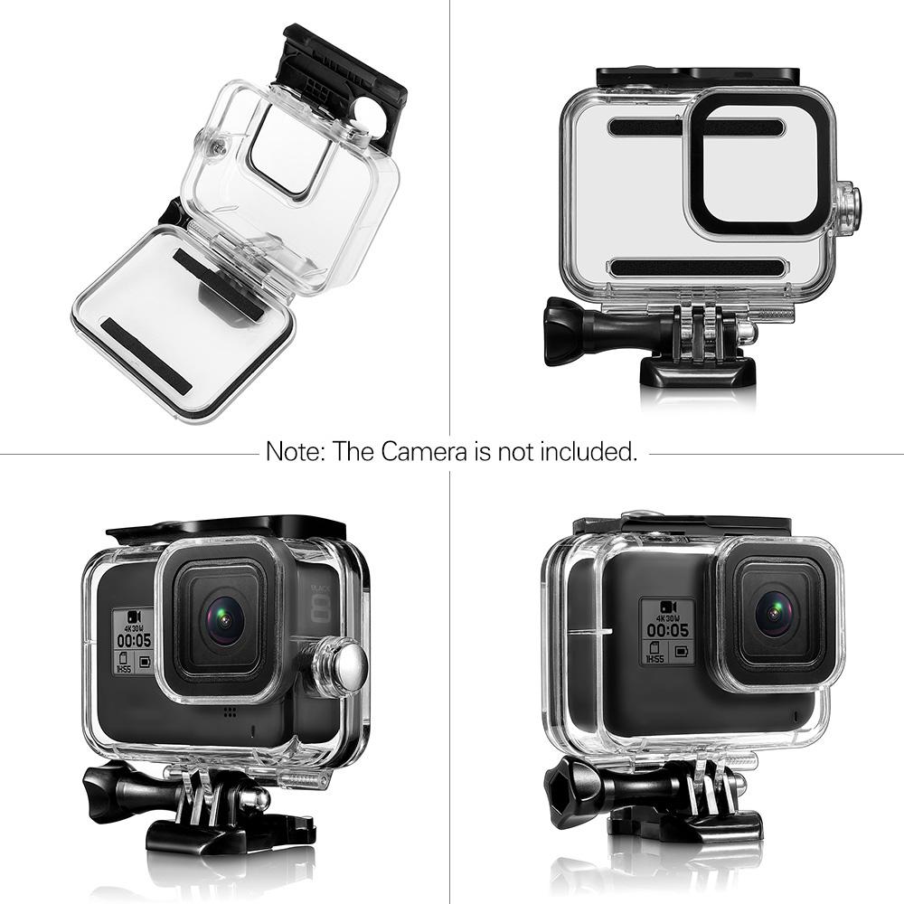 Bộ phụ kiện máy ảnh tương thích với GoPro Hero 8 với hộp đựng đồ bảo vệ màn hình chống thấm nước Silicone