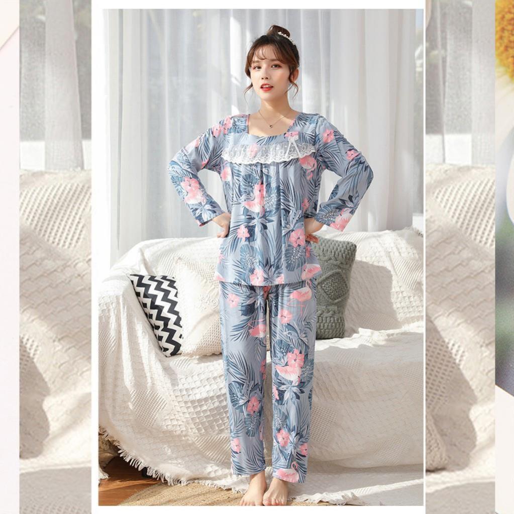 Đồ bộ mặc nhà hoạ tiết dễ thương - Bộ Đồ Ngủ Tay Dài mềm mại - Kiểu Dáng Đáng Yêu B50