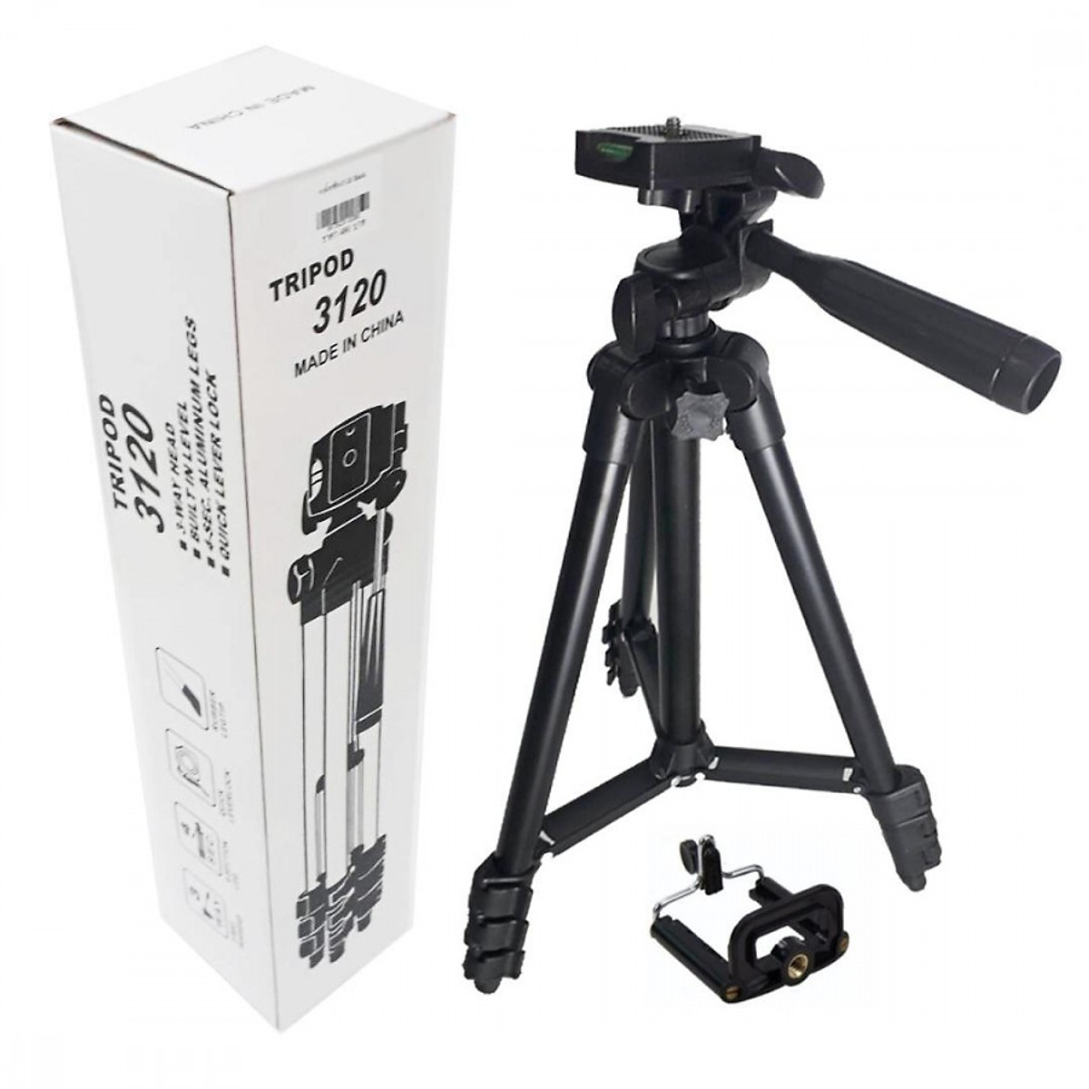 Giá đỡ chụp hình Tripod 3120 dành cho điện thoại, máy ảnh tặng kẹp điện thoại