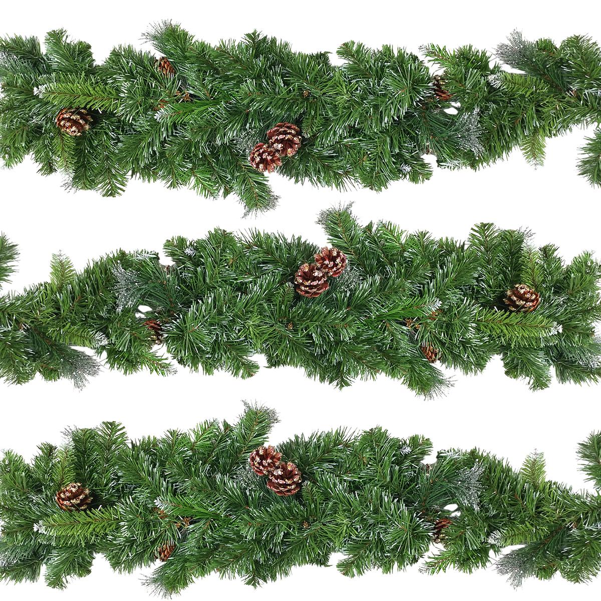 Dây Trang Trí Noel 3 Loại Lá Gắn Trái Thông 270 cm - Chaang Chiia LP-G10-3LL