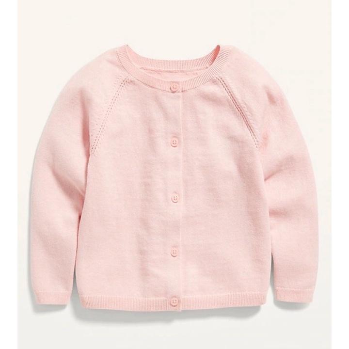 Áo khoác cardigan Old Navy vàng và hồng cho bé gái