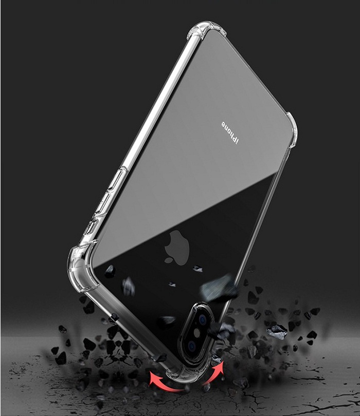 Ốp lưng silicon dẻo trong suốt chống sốc dành cho iPhone X