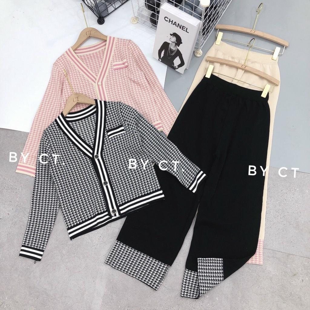Set bộ len zic zac quần ống sớ