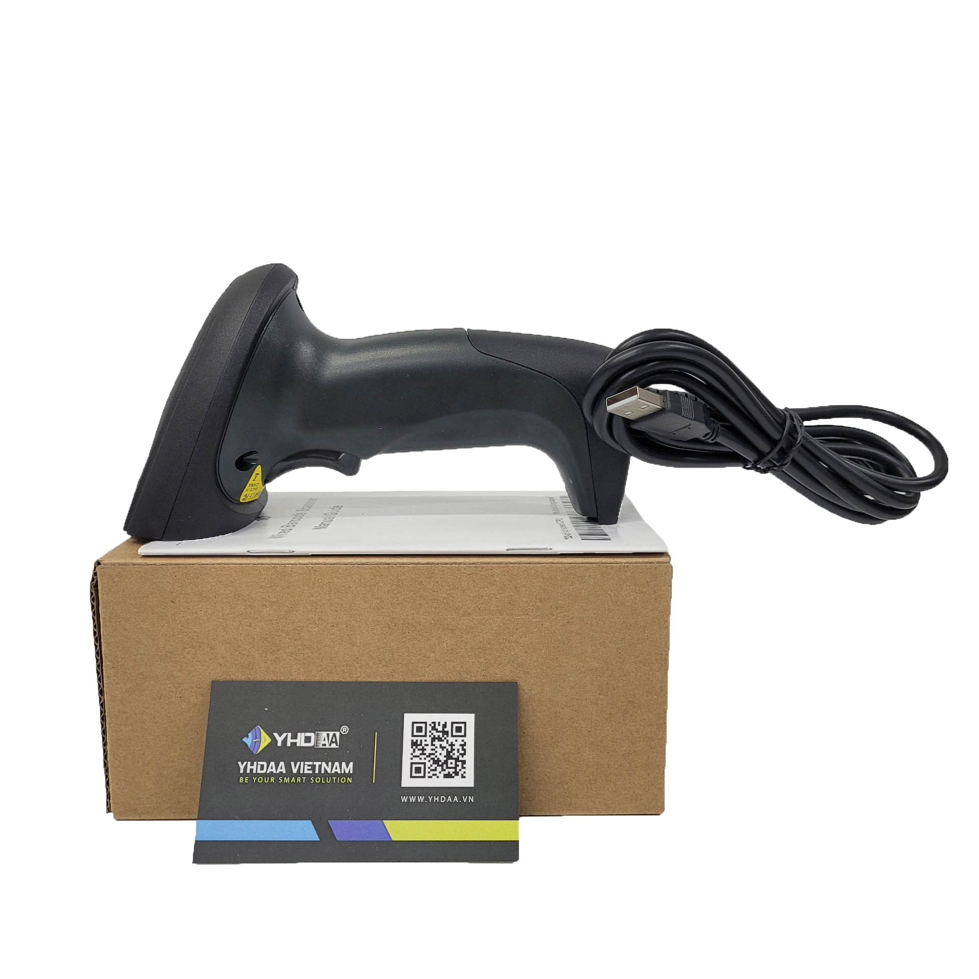 Máy quét mã vạch có dây YHD 1200C 1D đọc mã vạch Barcode dùng dây trực tiếp cắm cổng USB Máy tính, Laptop - Hàng Nhập Khẩu