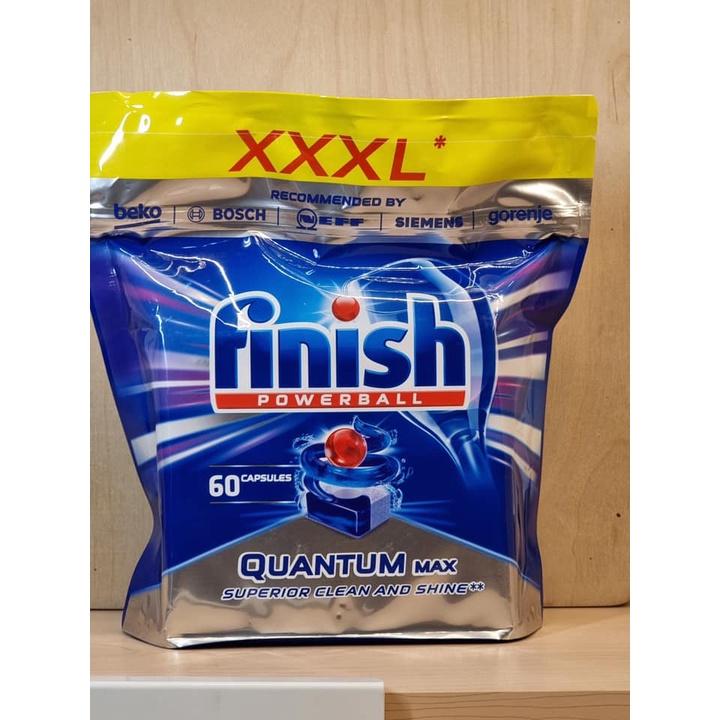 viên rửa chén Finish Quantum Max Dishwasher 64 viên - hương chanh + Tặng viên Finish