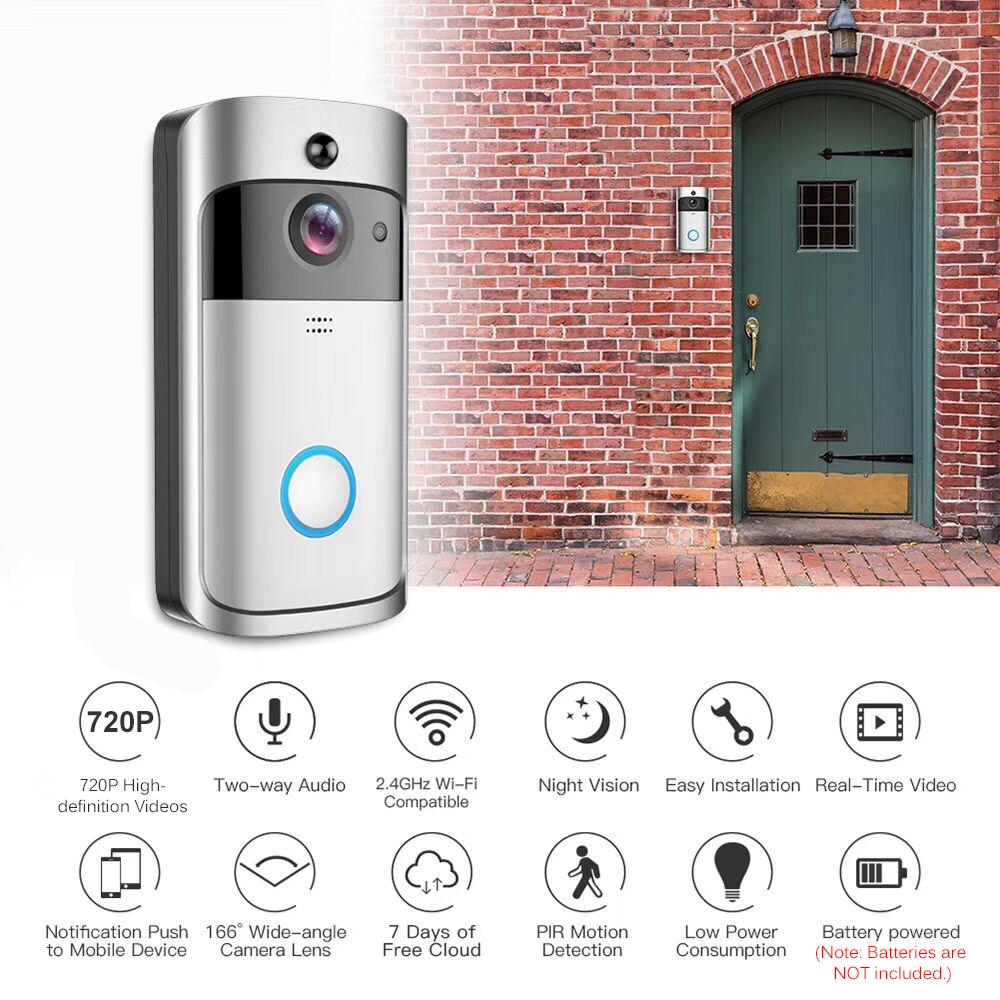 Wireless Intelligent Doorbell 720P Camera WiFi Visual Video Phone Door Bell 2-way Audio Video Doorbell Support Infrared