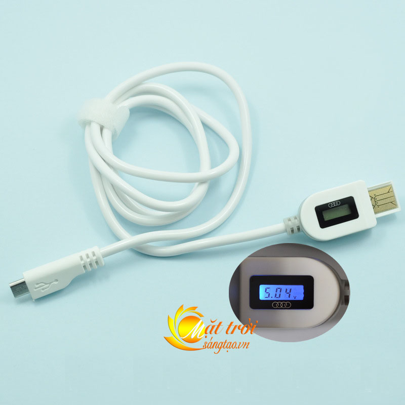 Cáp sạc micro USB đo thời gian, điện áp và dòng sạc