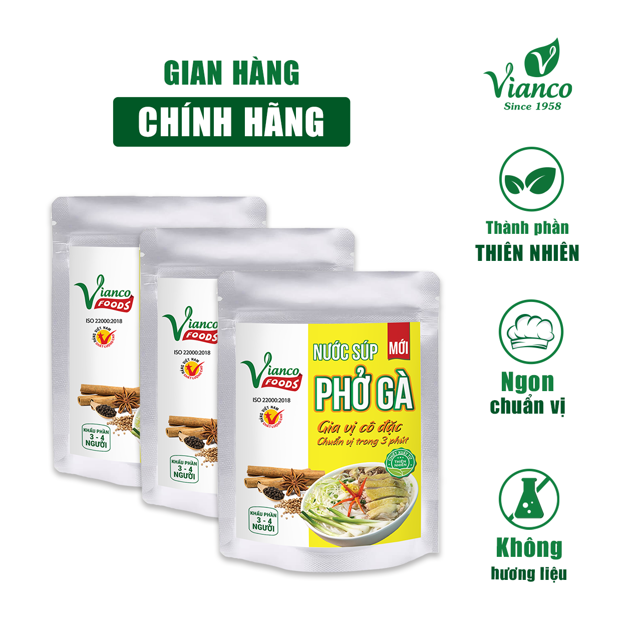 Combo 03 Túi Nước Súp Phở Gà Việt Ấn