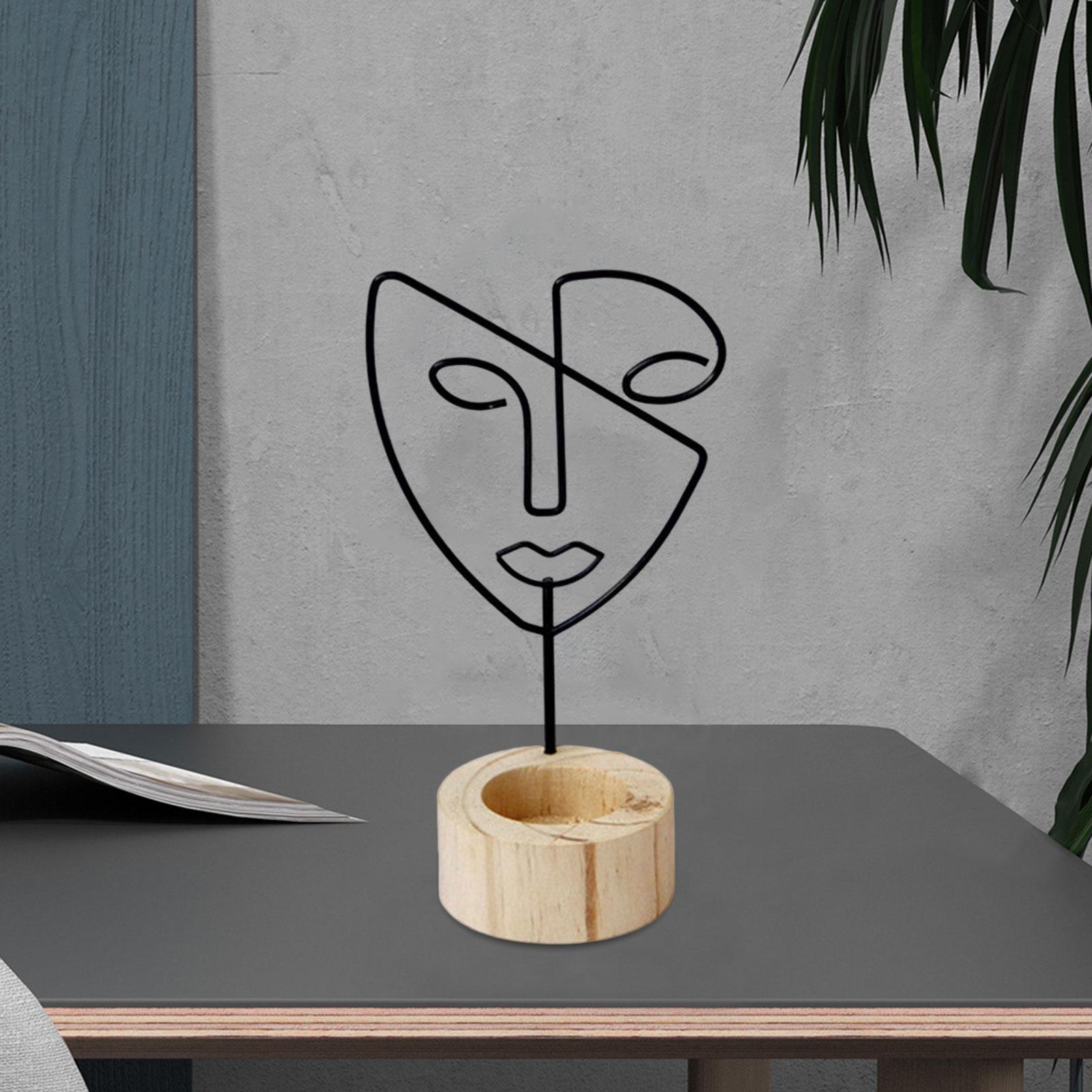Candlestick Holders Abstract Face Statue Figurines Tealight Candleholder
