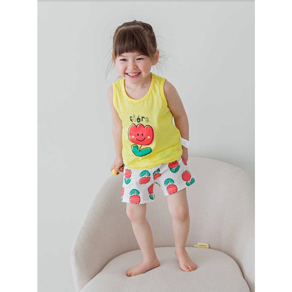 BỘ BA LỖ CAO CẤP BÉ GÁI NỘI ĐỊA HÀN, CHẤT COTTON GIẤY ORGANIC, MẪU HOA