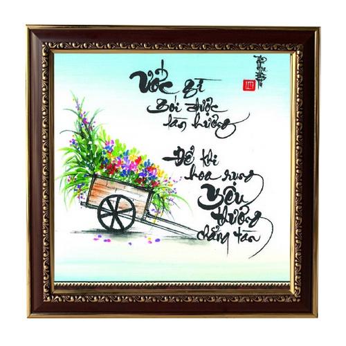 Tranh thư pháp Vợ Chồng, tranh chữ Hạnh Phúc treo tường