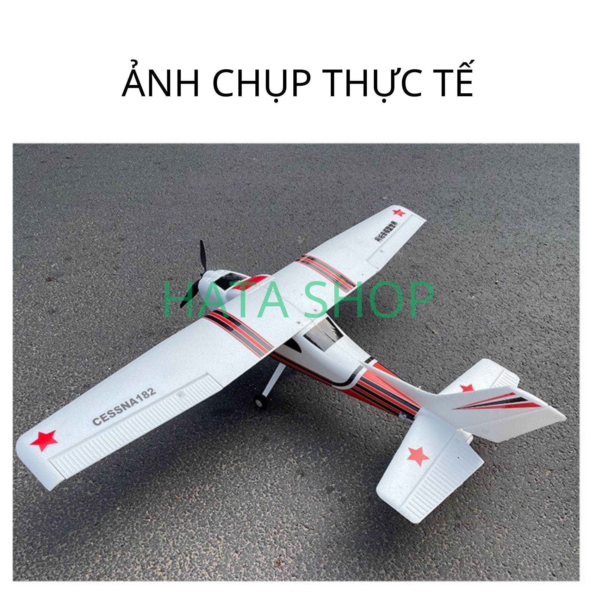 [Mẫu Mới] Máy Bay Cánh Bằng Cessna 182 Plus Sải Cánh Dài 1m2 Size Lớn Chống Rơi Vỡ Chất Liệu EPO