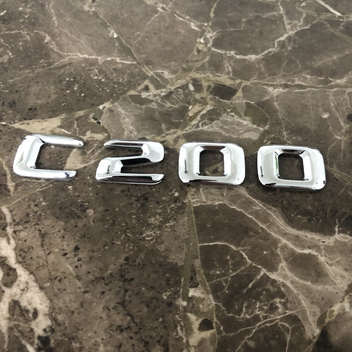 Decal tem chữ inox dán đuôi xe ô tô dành cho Mercedes