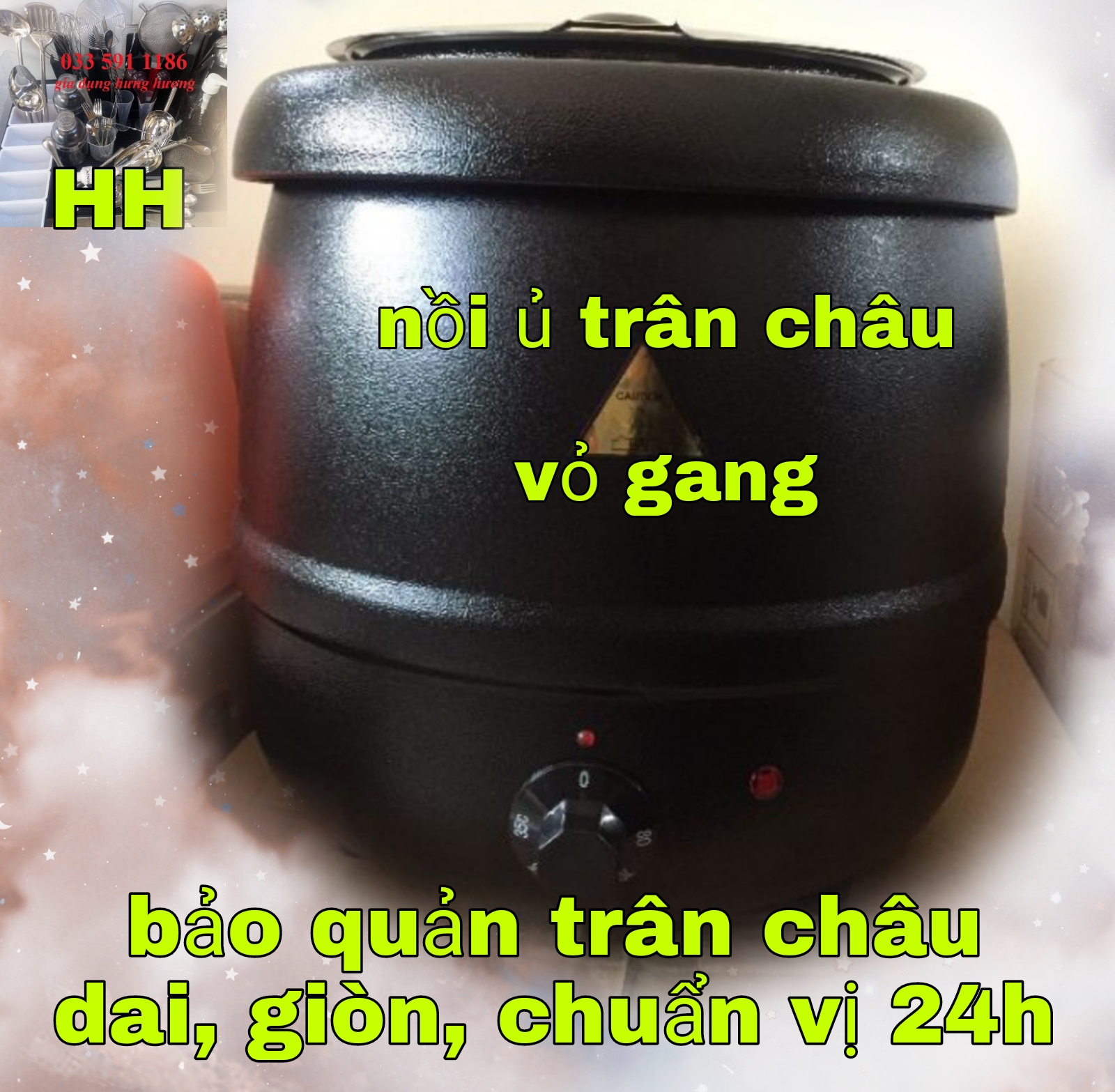 Nồi ủ trân châu - nồi nấu súp - nồi giữ nhiệt cho thức ăn chất liệu lõi inox ( vỏ gang - vỏ nhựa)