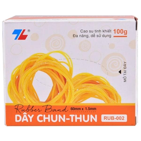 Hộp Dây Thun Vàng 60 x 1.5 mm 100g - Thiên Long RUB-002