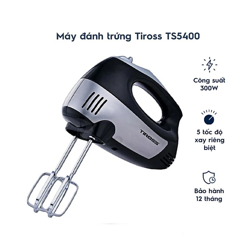 Máy đánh trứng Tiross TS5400, Công suất 300W - Hàng chính hãng