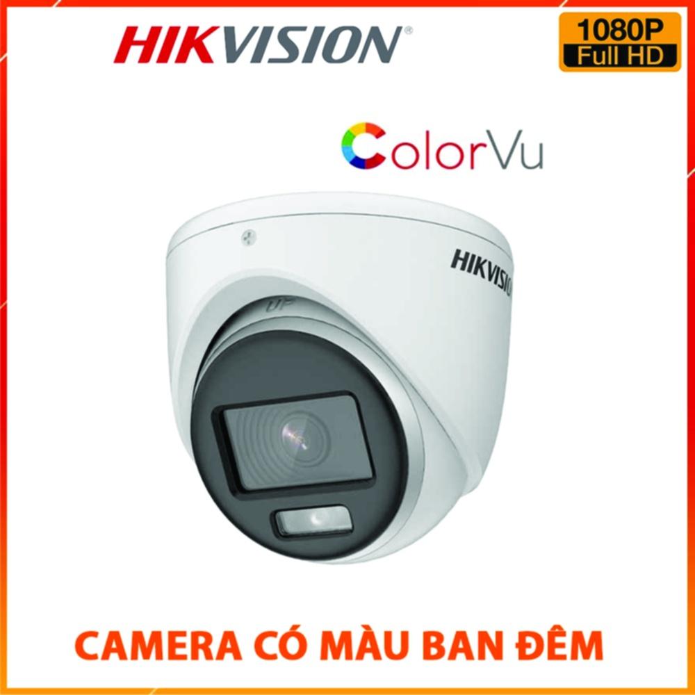 Camera HD-TVI Dome ColorVu Hikvision DS-2CE70DF0T-PF (2.0 Megapixel, có màu ban đêm, hỗ trợ đèn trợ sáng 20m) - Hàng chính hãng