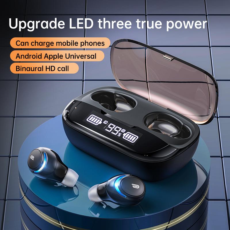 M-U8 Tai Nghe Bluetooth TWS5.0 Hai Tai Màn Hình Hiển Thị Kỹ Thuật Số 3 Thực Sự Không Dây Âm Thanh Stereo Trung Thực Tai Nghe In-Tai Tai Nghe Nhét Tai WithCharging Hộp