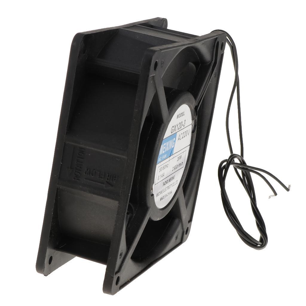 2Pcs Welding Fan 220V 50Hz 26W Miniature Cooling Fan Bare Wire No Interface Black