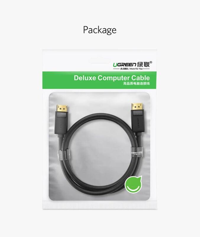 Ugreen UG10211DP102TK 2M Màu Đen Cáp 2 Đầu Displayport chuẩn V1.2 thuần đồng - HÀNG CHÍNH HÃNG