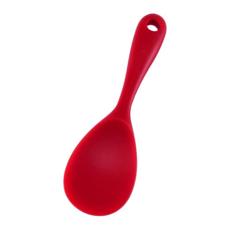 Silicone  Rice Paddle Rice Spoon for Home/Outdoor Camping BBQ Red