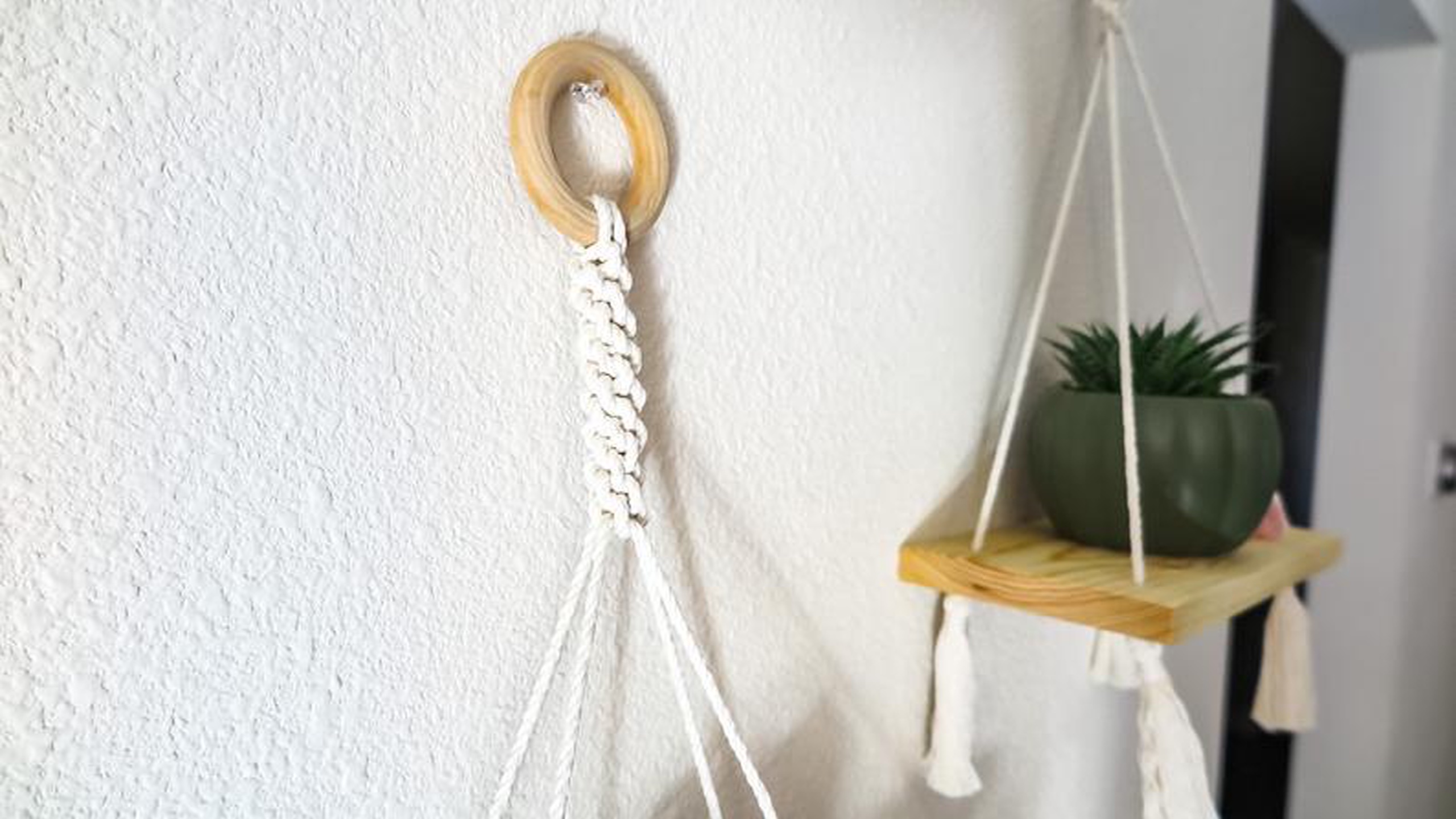 Set 2 kệ treo tường, kệ trang trí, kệ treo dây, kệ gỗ Macrame. SET217321