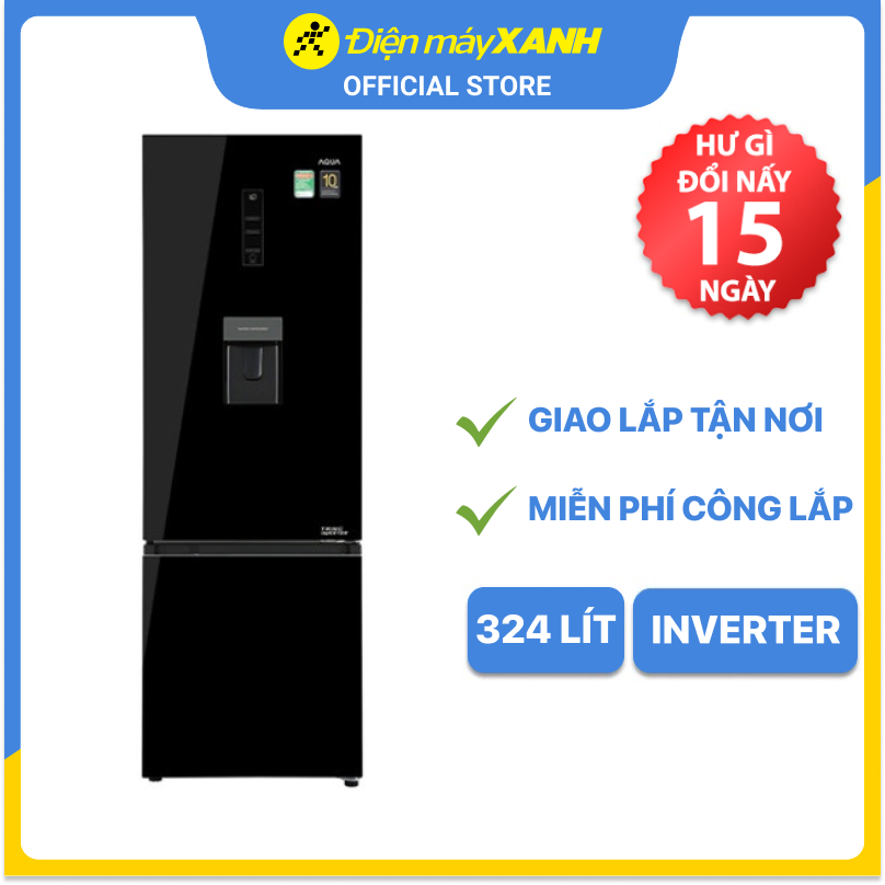 Tủ lạnh Aqua Inverter 320 lít AQR-B379MA(WGB) - Hàng chính hãng - Giao toàn quốc