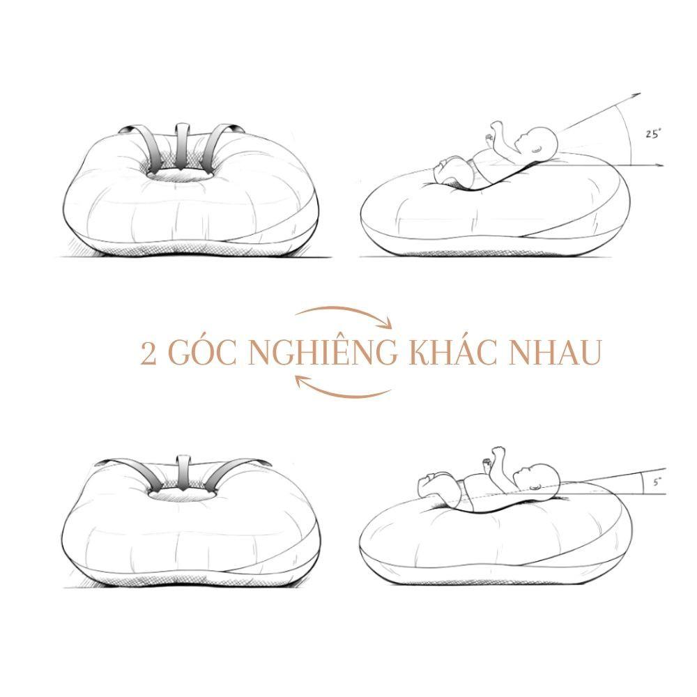 Vỏ gối chống trào ngược CAO CẤP Sunday Hug, 100% cotton nội địa Hàn Quốc, thoáng mát, thấm hút mồ hôi