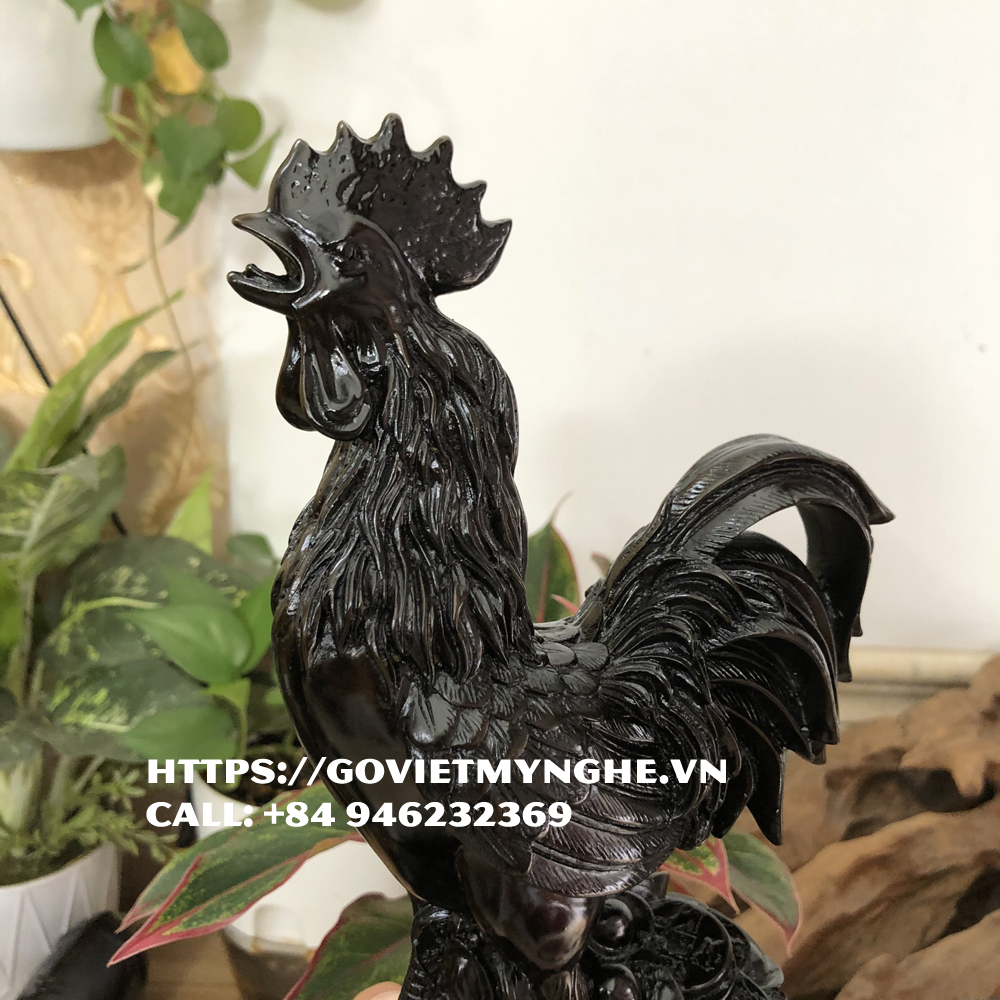 Tượng đá con gà trang trí phong thủy bàn làm việc gà trang trí phong thủy nhà cửa - Nhũ đồng