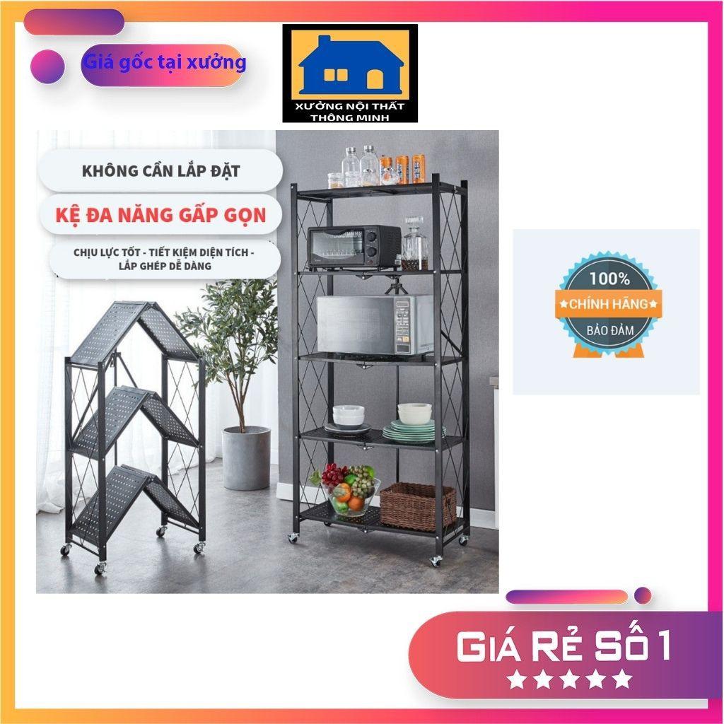 Kệ đa năng, kệ sắt để đồ gấp gọn có bánh xe cao cấp- BẢO HÀNH 12 THÁNG