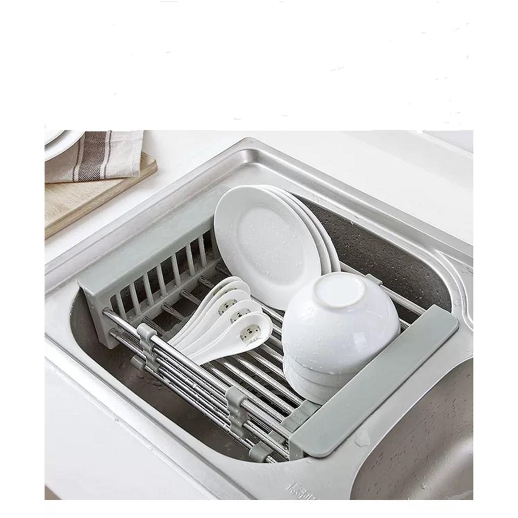 Khay Đa Năng Để Chậu Rửa Chén - Rổ Kệ Đa Năng Co Giãn - Rửa Rau, Trái Cây, Úp chén bát