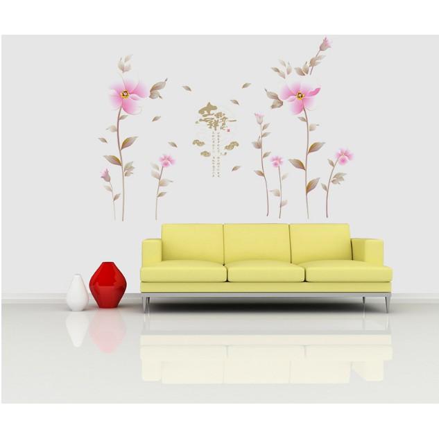 Decal trang trí Hoa Tím Nhạt cổ trang A.H