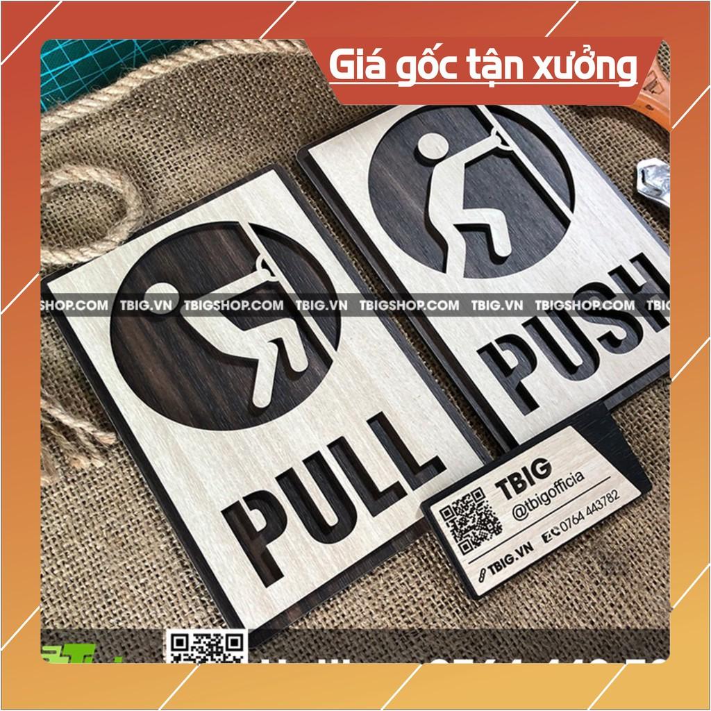 Bảng gỗ Pull Push gắn cửa bằng keo 2 mặt