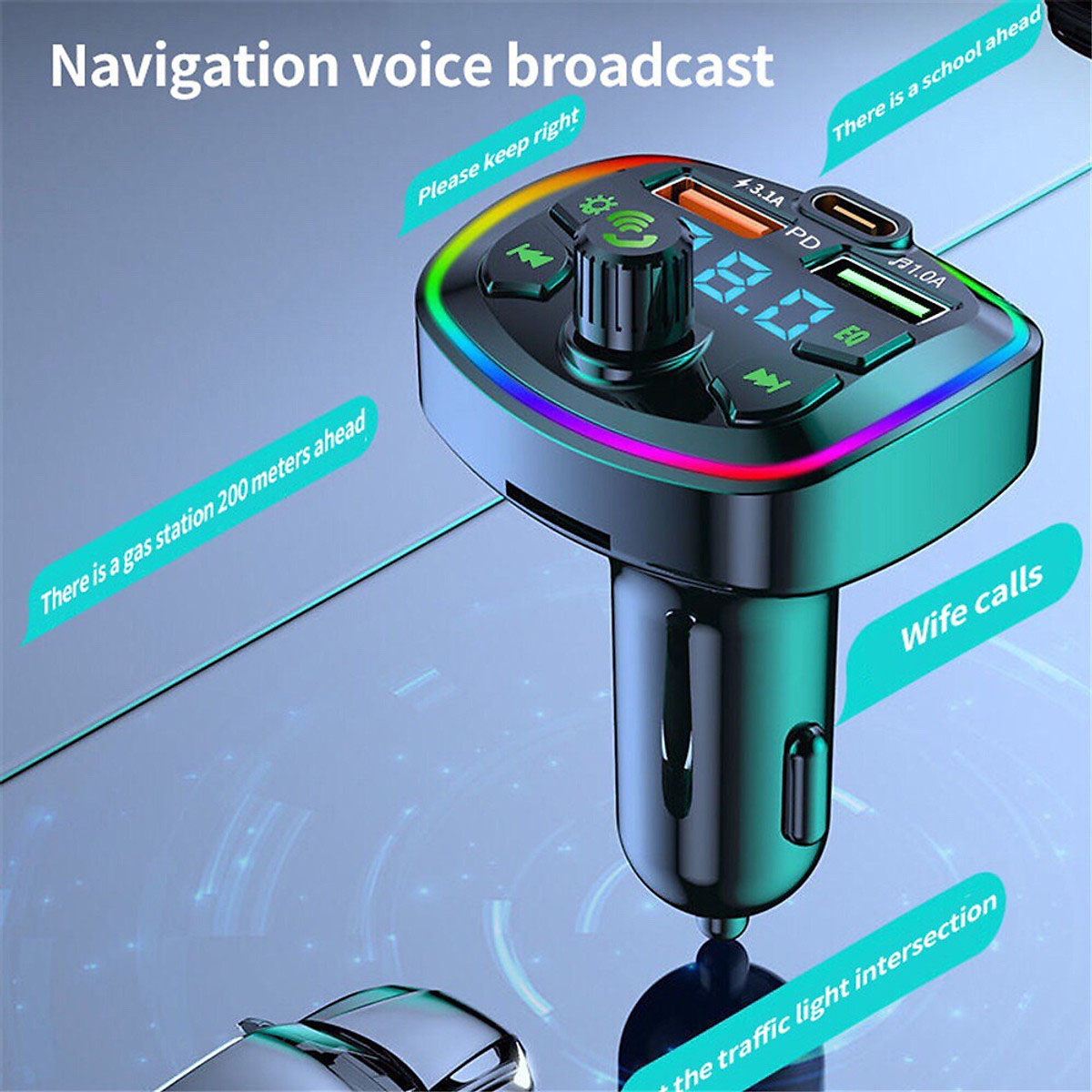 Tẩu sạc ô tô nhanh, bluetooth cao cấp