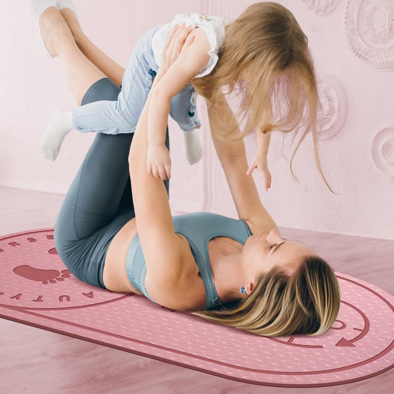 Dây Nhảy Thảm Chống Trơn Trượt Thảm TPE Kèm Túi Bỏ Qua Sàn Tập Luyện Thể Thao Miếng Lót Silicon Tập Yoga Miếng Lót Họa Tiết dày 6Mm Mật Độ Cao