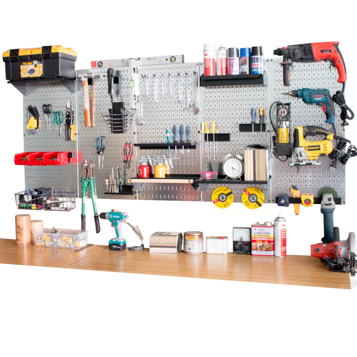Bộ 2 Móc Dụng Cụ Chữ U Tải Nặng Pegboard - Móc Treo Đồ Nghề Sử Dụng Với Bảng Treo Dụng Cụ Sửa Chữa Pegboard Cơ Khí SMLIFE