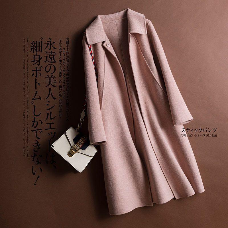 Áo Khoác Len Thủ Công Dáng Dài Cổ Búp Bê Thời Trang Thu Đông Hàn Quốc  Cho Nữ