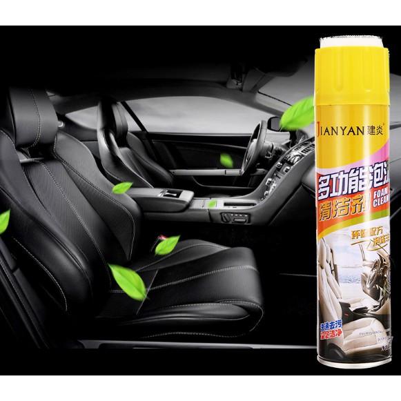 Chai Xịt Bọt Tuyết Vệ Sinh Xe Hơi Jianyan Dung Tích 650ml (Vàng)